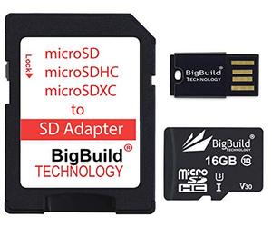 BigBuild Technology 16 Go 100 Mo/s Ultra Rapide microSD Carte mémoire pour Mobile de Honor 8X Max, Honor Note 10, Classe 10 U3 V30