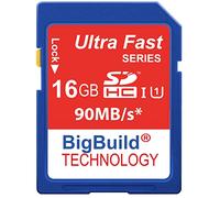BigBuild Technology 16 Go 90 Mo/s Ultra Rapide Carte mémoire pour Caméra de Canon EOS M6 Mark II, Classe 10 SDHC