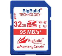 BigBuild Technology 32 Go U3 95Mo/s Carte mémoire pour Olympus Om D E M1 Mark II, Om D E M10 Mark II, Om D E M10 Mark III, Om D E M5 Mark II, Olympus Pen E PL8, Pen E PL9, Pen F, Stylus Tough TG 5