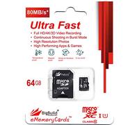 BigBuild Technology 64Go 80Mo/s Ultra Rapide Carte mémoire pour Mobile de Samsung Galaxy Grand Prime Pro, Classe 10 MicroSDXC