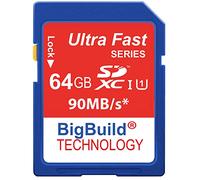 BigBuild Technology 64Go 90Mo/s Ultra Rapide Carte mémoire pour Caméra de Nikon COOLPIX P1000, Classe 10 SDXC