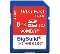 BigBuild Technology 8Go 90Mo/s Ultra Rapide Carte mémoire pour Camera de Canon Digital IXUS 185, Classe 10 SD SDHC