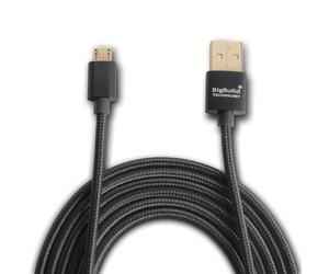 BigBuild Technology CÂBLE USB plaqué or NOIR 2 mètres pour Akaso Brave 7/7 LE, Brave 8, EK7000/EK7000 Pro, V50 Elite/V50 Pro/V50 Pro SE/V50 X Caméra d'action