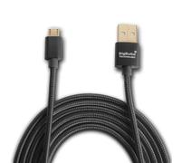 BigBuild Technology CÂBLE USB plaqué or NOIR 2 mètres pour Blackview A50, A55, A55 Pro, A70, A70 Pro, A80s, BV4900, BV4900 Pro, BV4900s Mobile