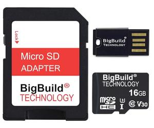 BigBuild Technology Carte Mémoire Micro SDHC U3 16 Go pour Nextbase IQ Smart, Miofive S1 Ultra, 70mai Omni, Vantrue N4 Pro, Viofo A329 Dashcam