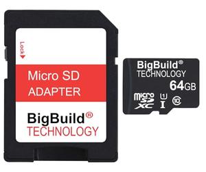 BigBuild Technology Carte Mémoire Micro SDXC 64 Go pour ZTE Blade A33s, A34, A36, A55, A56, 70 Smartphone