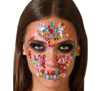 BigBuy Carnival Autocollants pour visage et corps tête de mort