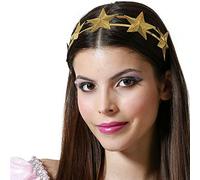 BigBuy Carnival Bandeau doré étoiles Fantaisie