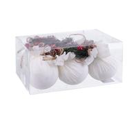 BigBuy Christmas Boules de Noël Blanc Multicolore Pain Foam 6 x 6 x 6 cm (6 unités)