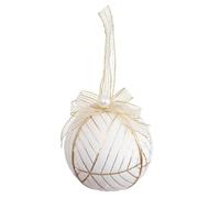 BigBuy Christmas Boules de Noël Blanc Polyfoam Tissu 8 x 8 x 8 cm (4 unités)