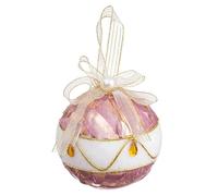 BigBuy Christmas Boules de Noël Blanc Rose Polyfoam Tissu 8 x 8 x 8 cm (4 unités)