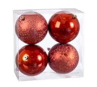 BigBuy Christmas Boules de Noël Cuivre Plastique 10 x 10 x 10 cm (4 unités)