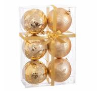 BigBuy Christmas Boules de Noël Doré Plastique Cerf 8 x 8 x 8 cm (6 unités)