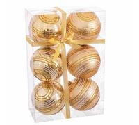 BigBuy Christmas Boules de Noël Doré Plastique Spirale 8 x 8 x 8 cm (6 unités)