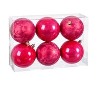 BigBuy Christmas Boules de Noël Fraise Plastique 8 x 8 x 8 cm (6 unités)