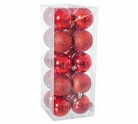 BigBuy Christmas Boules de Noël Rouge Plastique 6 x 6 x 6 cm (20 unités)