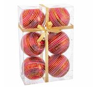 BigBuy Christmas Boules de Noël Rouge Plastique Spirale 8 x 8 x 8 cm (6 unités)
