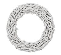 BigBuy Christmas Couronne de Noël Blanche en Bois de Paulownia 52 x 15 x 52 cm