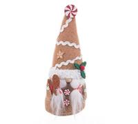 BigBuy Christmas Décoration de Noël Beige Multicolore Sable Tissu Fille 8 x 6 x 19,5 cm