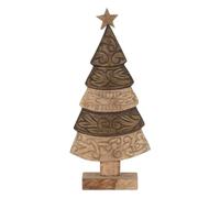 BigBuy Christmas Décoration de Noël Marron Bois de manguier Sapin de Noël 23,5 x 9 x 50 cm