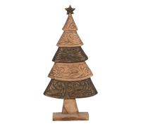 BigBuy Christmas Décoration de Noël Marron Bois de manguier Sapin de Noël 32 x 9 x 65,5 cm