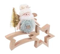 BigBuy Christmas Décoration de Noël Multicolore Naturel Bois Tissu 18 x 6 x 16 cm