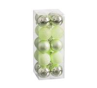 BigBuy Christmas Lot de 20 Boules de Noël Vertes 5 x 5 x 5 cm