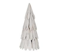 BigBuy Christmas Sapin de Noël Blanc en Bois de Paulownia 28 x 28 x 62 cm
