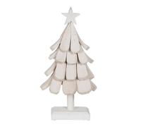 BigBuy Christmas Sapin de Noël Blanc en Bois de Paulownia 31 x 25 x 60 cm