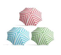 BigBuy Garden Parasol rayé Ø 160 cm, multicolore, Estándar, Bohème