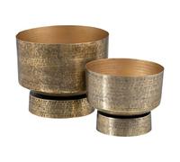 BigBuy Garden Pot de Fleurs Doré Aluminium (2 unités) 45 x 45 x 37 cm
