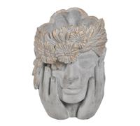 BigBuy Garden Pot Gris Ciment Cara 22 x 17 x 24 cm