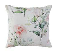 BigBuy Home Coussin Blanc Roses 45 x 45 cm