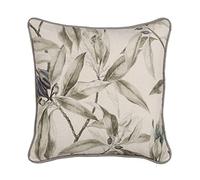 BigBuy Home Coussin Feuilles Lin 45 x 45 cm 100% Coton, Multicolore, 45 x 45 cm