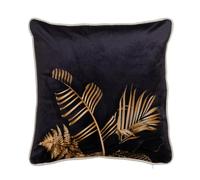 BigBuy Home Coussin Noir Doré Polyester 45 x 45 cm