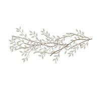 BigBuy Home Décoration murale blanc doré fer feuilles 50,8 x 5,7 x 137,2 cm