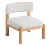 BigBuy Home Fauteuil Blanc Naturel polyuréthane Bois de Caoutchouc 62 x 62 x 71 cm