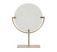 BigBuy Home Figurine décorative Blanc doré Cercle 28 x 10 x 38 cm
