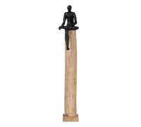 BigBuy Home Figurine décorative Noire Naturelle pour Homme 18 x 13 x 76 cm