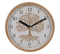BigBuy Home Horloge Murale Arbre Blanc Naturel Bois Verre 22 x 22 x 4,5 cm