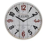 BigBuy Home Horloge Murale Blanche Bois Verre 40 x 40 x 4,5 cm