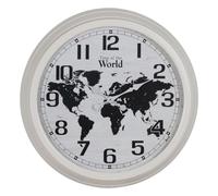 BigBuy Home Horloge Murale Mappemonde Blanc Noir Fer 70 x 70 x 6,5 cm