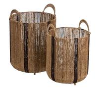 BigBuy Home Lot de 2 paniers marron naturel en jute 35 x 35 x 48 cm