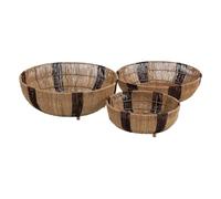 BigBuy Home Lot de 3 paniers marron naturel en jute 42 x 42 x 13 cm