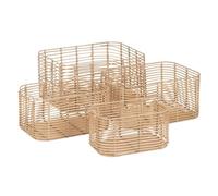BigBuy Home Lot de 4 paniers en résine naturelle 46 x 35 x 23 cm