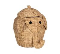 BigBuy Home Panier éléphant noir beige fibre naturelle 38 x 38 x 42 cm