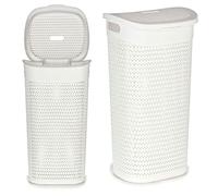 BigBuy Home S3605798 Panier à Linge Sale, Blanc, Plastique, 60 l, 44 x 57 x 34.5 cm