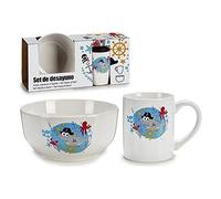 BigBuy Home Set de rangement pour enfant en porcelaine (26 x 7 x 13,8 cm) 2 pièces