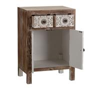 BigBuy Home Table de Chevet Orient Naturel Bois Blanc 45 x 34 x 66 cm