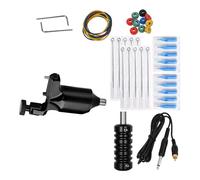 Bigcan Ensemble de machine à tatouer professionnelle avec roue de couleur noire - Kit rotatif motorisé avec vitesse de 9 000 tr/min, connexion RCA, tension réglable.